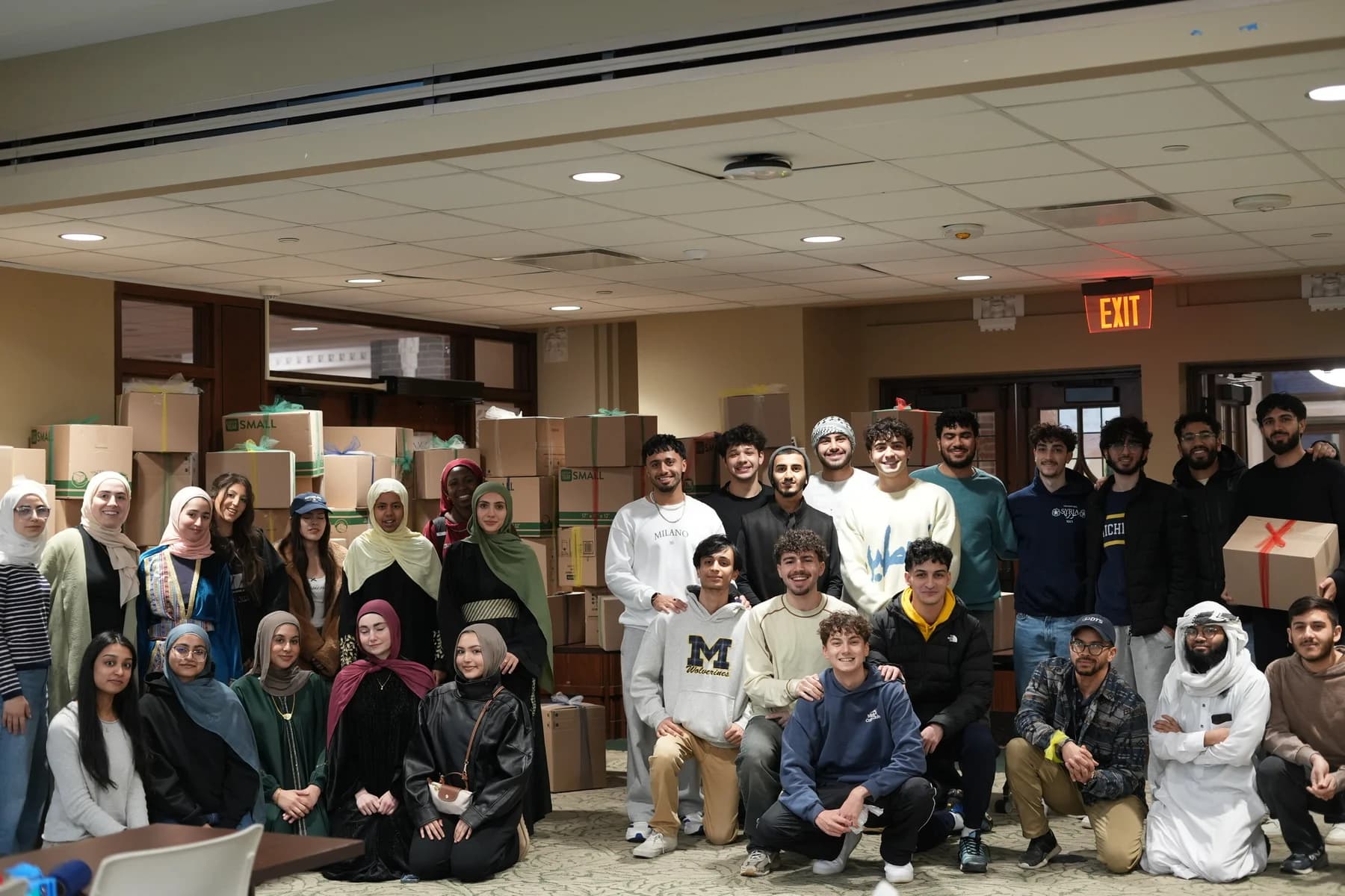 Volunteers at the event that provided 80+ care packages to local refugees